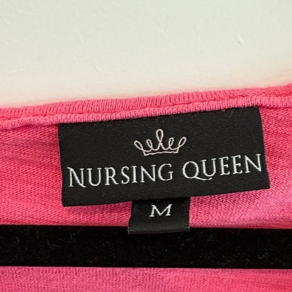 Nursing Queen Ruffle Nursing Top Watermelon Pink Hidden Zipper Babydoll M - Picture 5 of 6